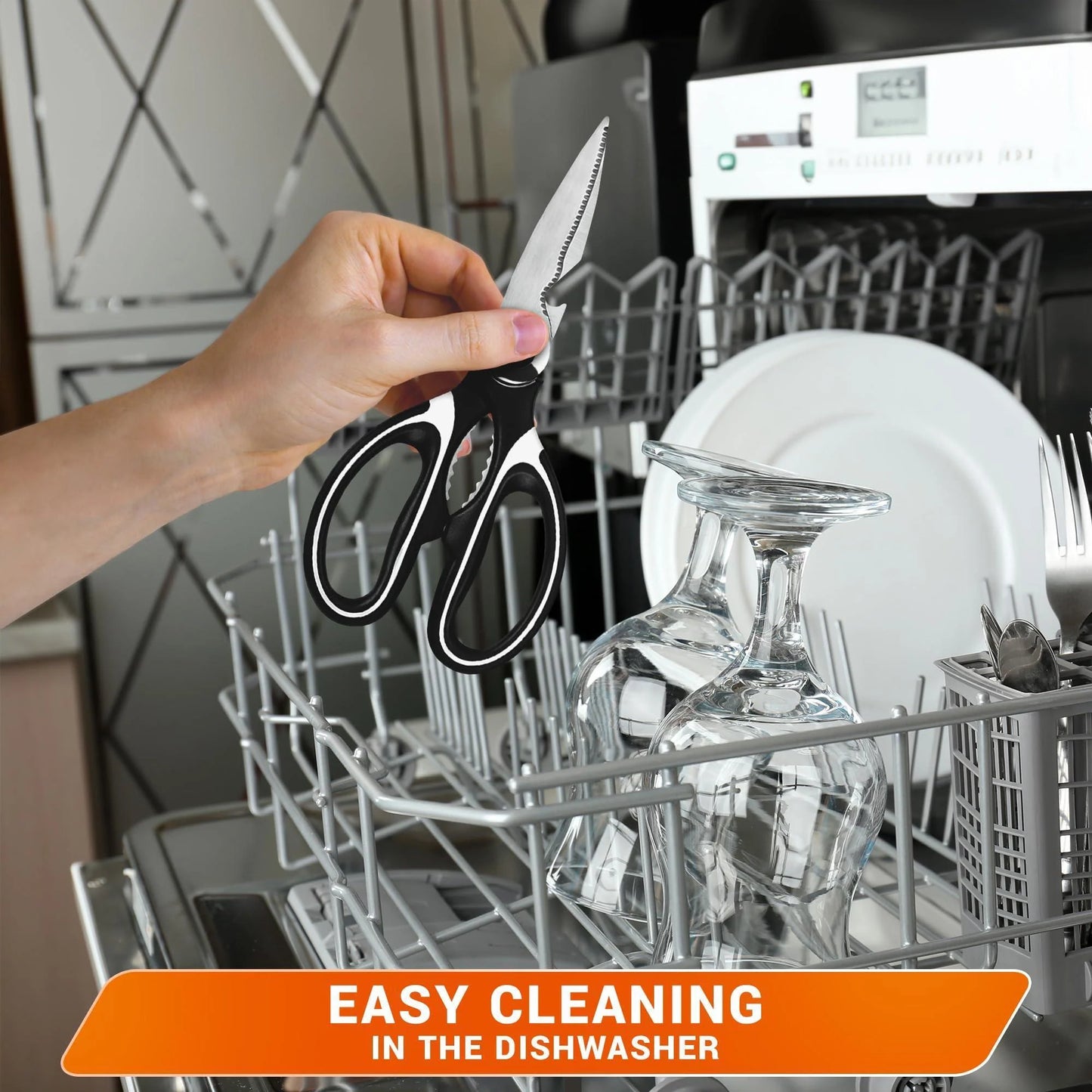 Kitchen Scissors All Purpose Heavy Duty Multifunctional Kitchen Shears for Food Heavy Duty with Ergonomic Handle & Corrosion Resistant Blades Designed for Fish Nuts Vegetables & Bottle Opening