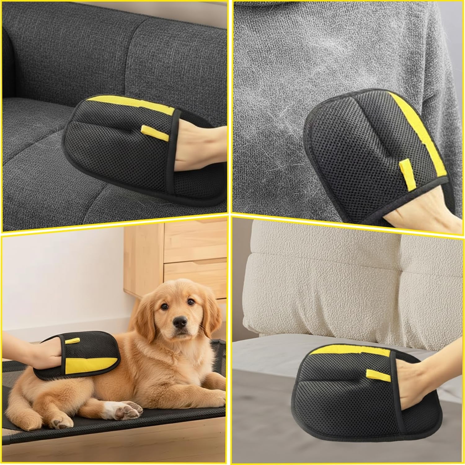 Pet Hair Removal Gloves, 2025 Electrostatic Gloves Hair Removal Reuseable Electrostatic Pet Cat Dog Hair Removal Glooming Gloves, Pet Hair Remover for Cat & Dog