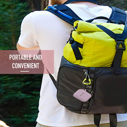 Protective Silicone Case with Keychain for Apple Airpods 2 (Grayish Purple)