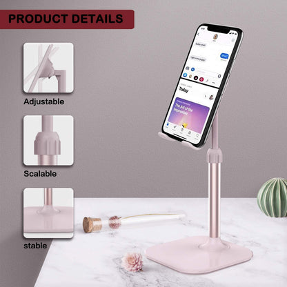 Cell Phone Stand, Stocking Stuffers Gifts for Teens Girls Boys Adults Women Men Mom Wife, Phone Stand for Desk, Phone Holder Stand Compatible with Iphone and All Mobile Phones Tablet, Pink