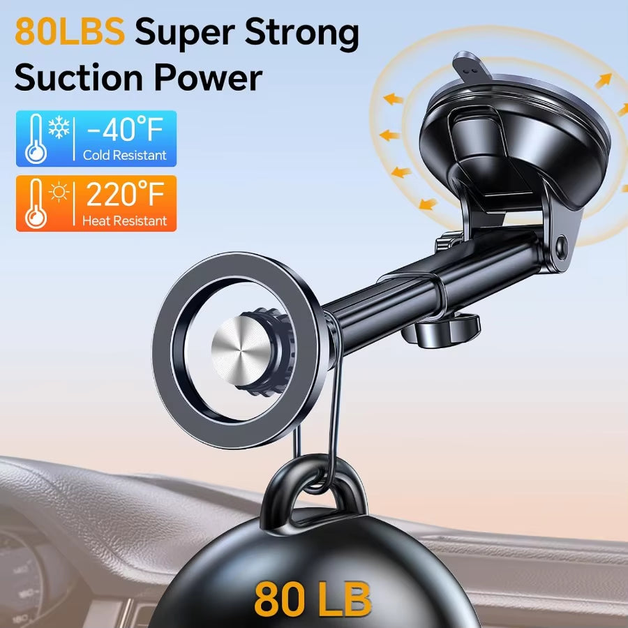 Coolpow for Magsafe Car Mountwindshield+Vent+Dashmagnetic Phone Holder for Car Phone Holder Mount Cell Phone Holders for Your C