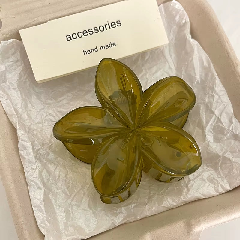 Leopard Print Flower Hair Claw Clips Women Girls Hawaiian Gradient Hairpins Hair Accessories Shark Barrettes Sweet Shark Claws