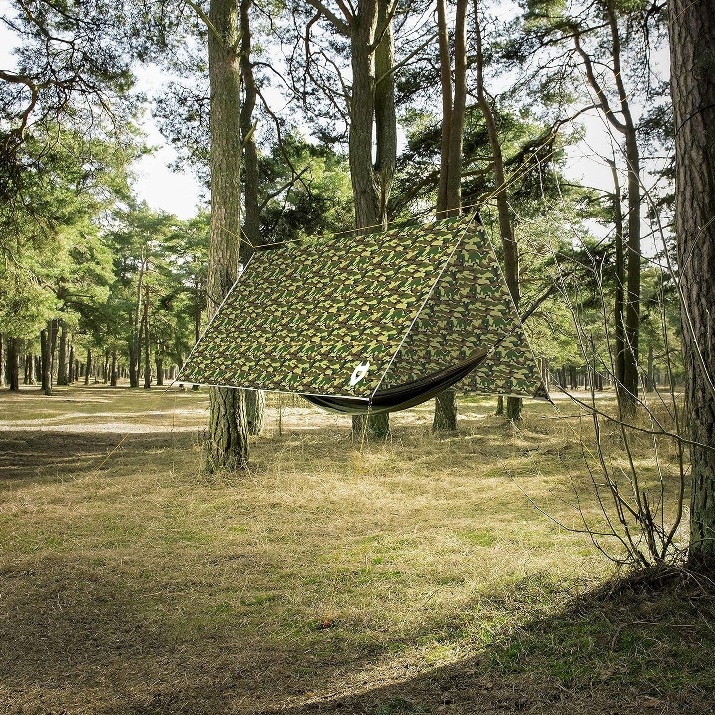 Rain Fly 10X10 Lightweight Survival Camping Tarp; 100% Waterproof; Makes a Great Backpacking Tarp or Hammock Shelter; Comes in Multiple Colors, Survival Bracelet Included; Camo