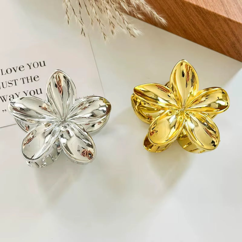 Leopard Print Flower Hair Claw Clips Women Girls Hawaiian Gradient Hairpins Hair Accessories Shark Barrettes Sweet Shark Claws