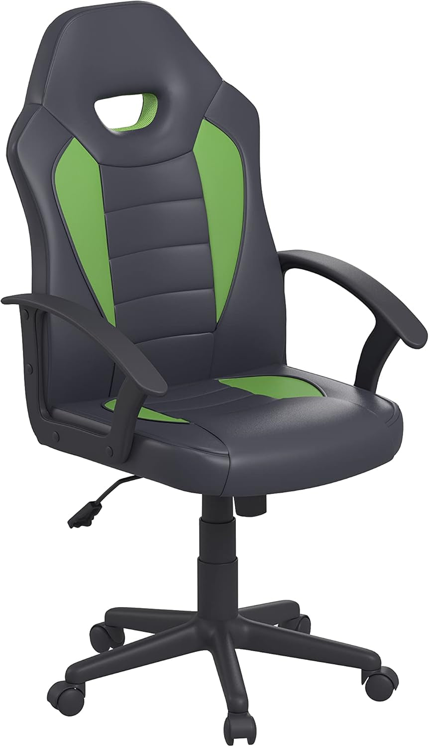 Henry Vegan Leather Gaming Chair, Green Envy