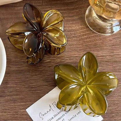 Leopard Print Flower Hair Claw Clips Women Girls Hawaiian Gradient Hairpins Hair Accessories Shark Barrettes Sweet Shark Claws