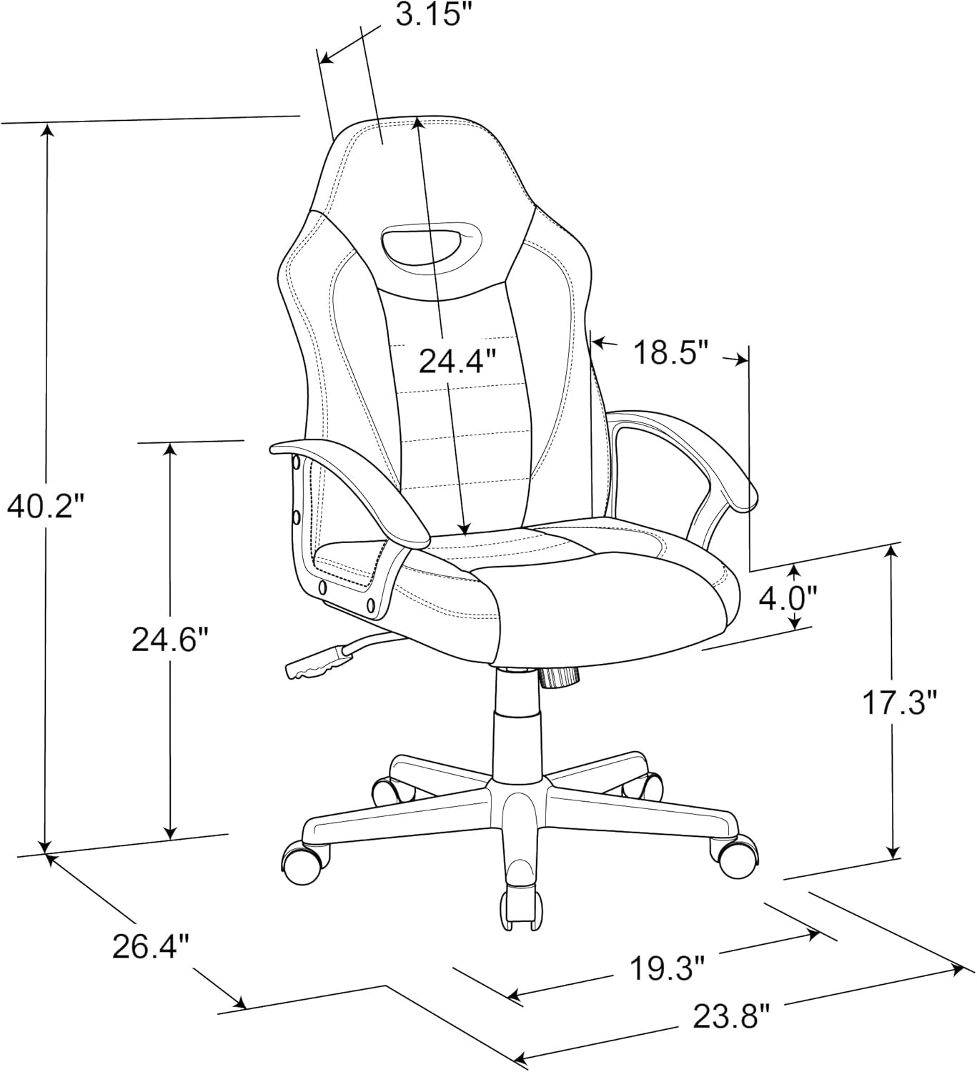 Henry Vegan Leather Gaming Chair, Green Envy