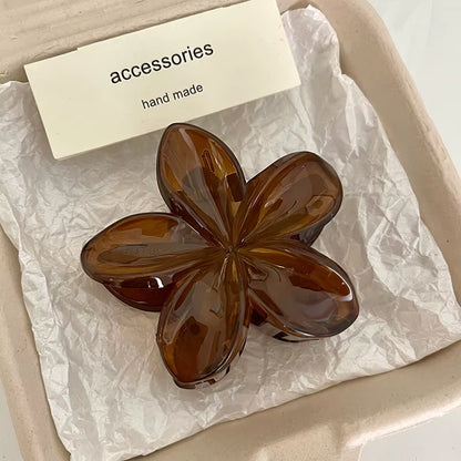 Leopard Print Flower Hair Claw Clips Women Girls Hawaiian Gradient Hairpins Hair Accessories Shark Barrettes Sweet Shark Claws