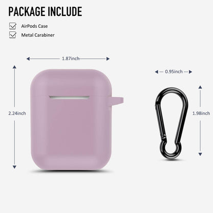 Protective Silicone Case with Keychain for Apple Airpods 2 (Grayish Purple)