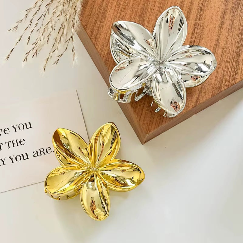 Leopard Print Flower Hair Claw Clips Women Girls Hawaiian Gradient Hairpins Hair Accessories Shark Barrettes Sweet Shark Claws